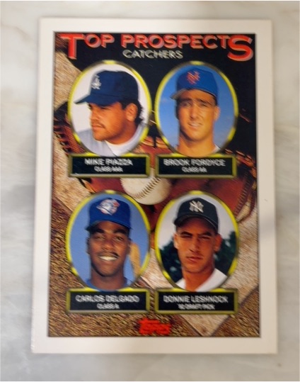 1993 Topps #701 Mike Piazza / Brook Fordyce / Carlos Delgado / Donnie Leshnock — front