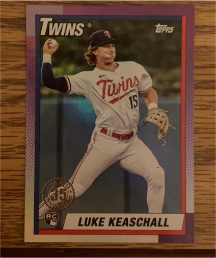 2025 Topps Update #U90-1 Luke Keaschall 1990 Topps 35th Anniversary Minnesota Twins — front