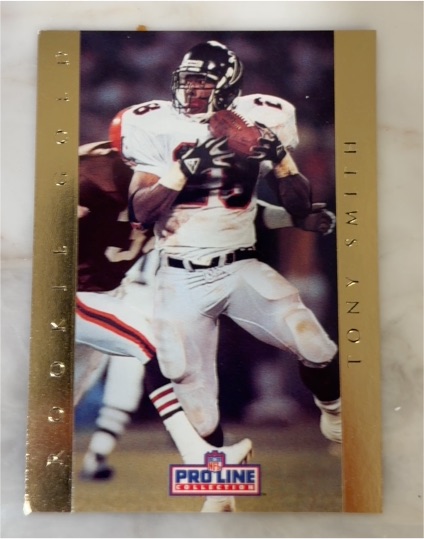 1992 Pro Line Portraits #1 Tony Smith Rookie Gold Atlanta Falcons — front