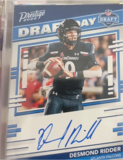 2022 Panini Prestige Draft Day Signatures #DDS-DR Desmond Ridder — front