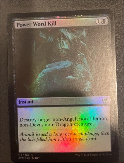 2021 Magic: The Gathering AFR #114 Power Word Kill — front