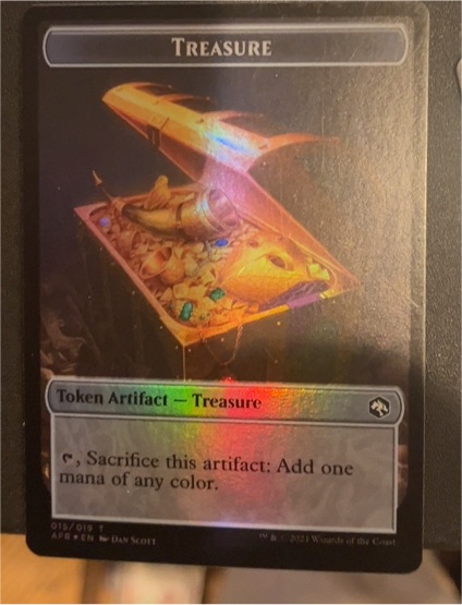 2021 Magic: The Gathering Adventures in the Forgotten Realms #15 Treasure Token — front