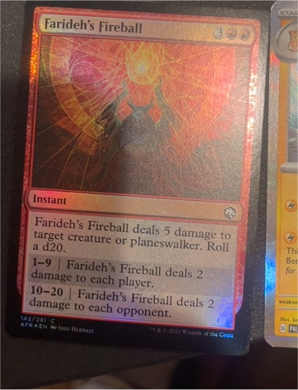 2021 Adventures in the Forgotten Realms #142 Farideh's Fireball — front