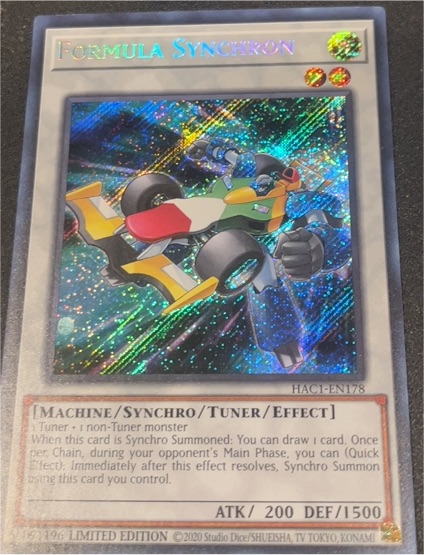 2020 Yu-Gi-Oh! HAC1-EN178 Formula Synchron — front