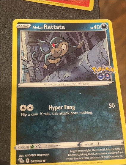 2022 Pokémon TCG Pokémon GO #041 Alolan Rattata — front
