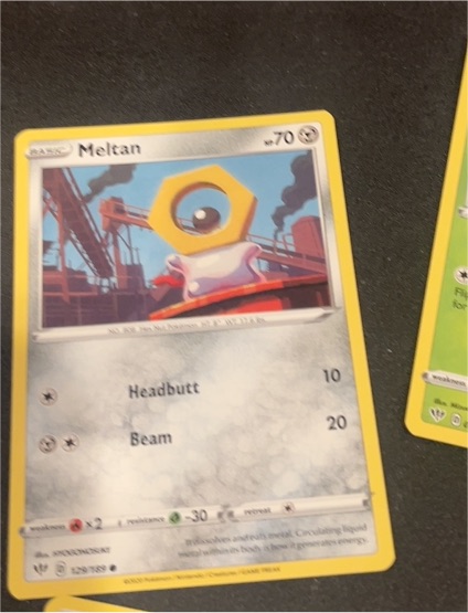 2020 Pokémon TCG Darkness Ablaze #129 Meltan — front