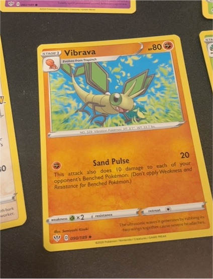 2020 Pokémon Darkness Ablaze #090 Vibrava — front