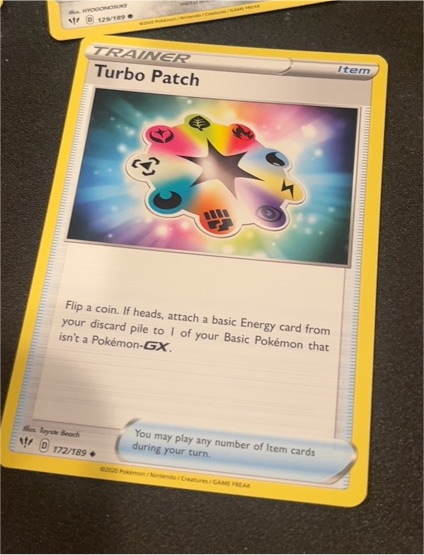 2020 Pokémon Sword & Shield Darkness Ablaze #172 Turbo Patch — front