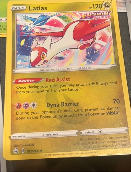 2021 Pokémon SWSH08: Fusion Strike #193 Latias — front