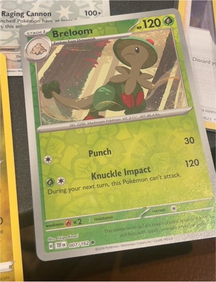 2024 Pokemon TCG Scarlet & Violet Temporal Forces #007 Breloom — front