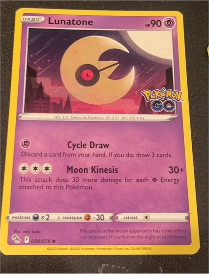 2022 Pokémon TCG Pokemon GO #034 Lunatone — front