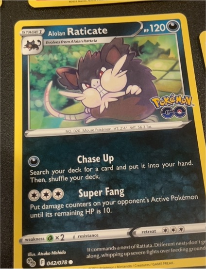 2022 Pokémon GO #042 Alolan Raticate — front