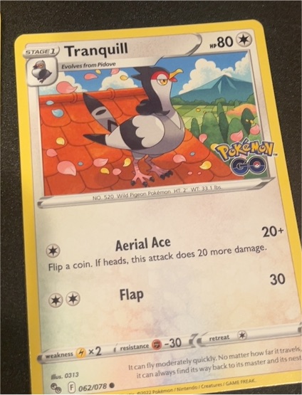 2022 Pokémon GO #62 Tranquill — front