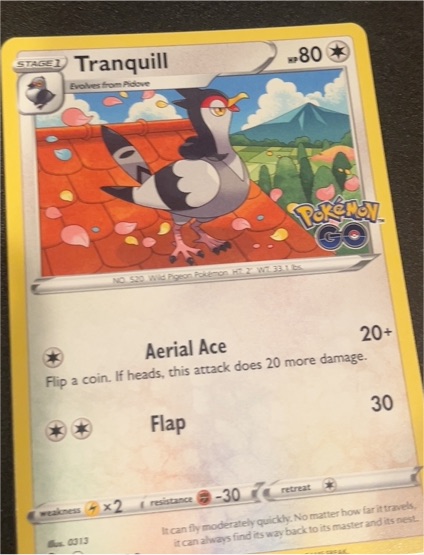 2022 Pokémon GO #062 Tranquill — front