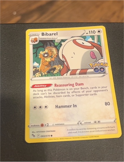2022 Pokémon GO #060 Bibarel — front