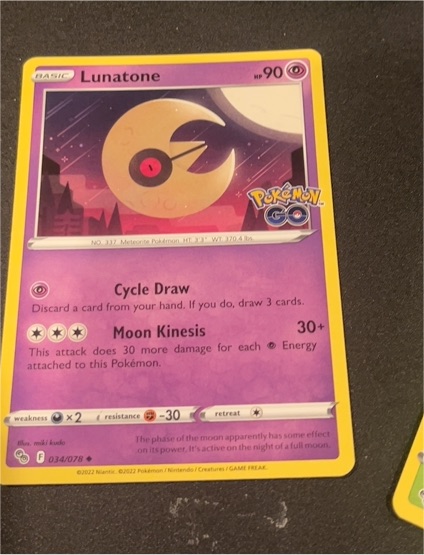 2022 Pokémon GO #034 Lunatone — front