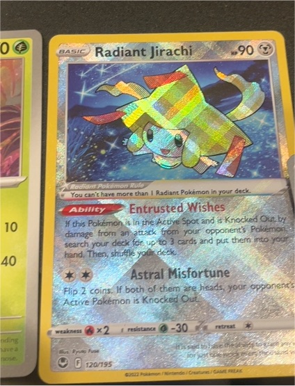 2022 Pokémon Silver Tempest #120 Radiant Jirachi — front