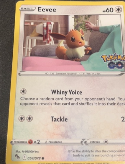 2022 Pokemon GO #054 Eevee — front