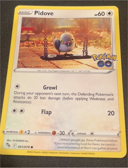2022 Pokémon TCG Pokémon GO #061 Pidove — front