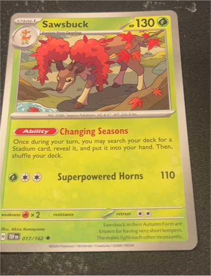 2024 Pokemon Scarlet & Violet: Temporal Forces #017 Sawsbuck — front
