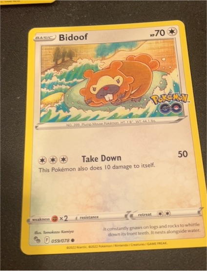 2022 Pokémon GO #059 Bidoof — front