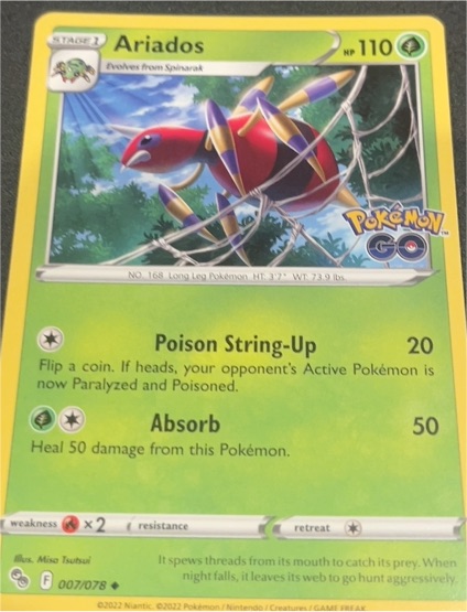 2022 Pokémon GO #007 Ariados — front