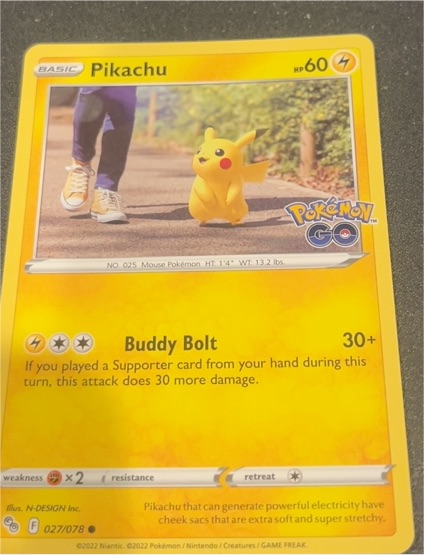 2022 Pokémon GO #027 Pikachu — front