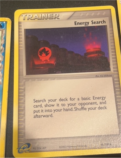 2003 Pokémon Ruby and Sapphire #90 Energy Search — front