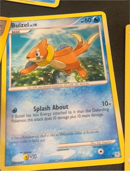 2007 Pokémon Diamond & Pearl #72 Buizel — front