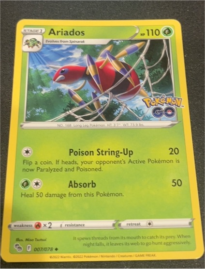 2022 Pokémon TCG Pokémon GO #007 Ariados — front