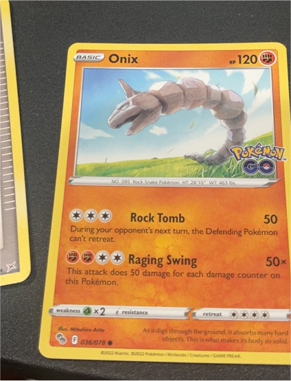 2022 Pokémon GO #036 Onix — front