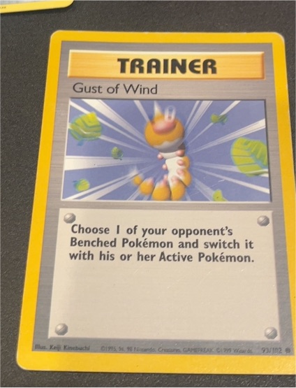 1999 Pokémon Base Set #93 Gust of Wind — front