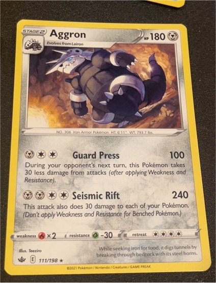 2021 Pokémon Chilling Reign #111 Aggron — front