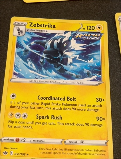 2021 Pokémon TCG Chilling Reign #051 Zebstrika — front