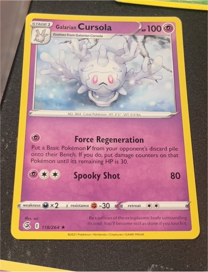 2021 Pokemon Fusion Strike #118 Galarian Cursola — front