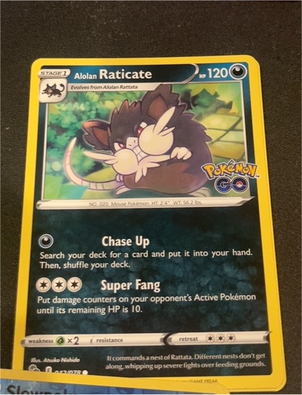 2022 Pokémon GO #042 Alolan Raticate — front