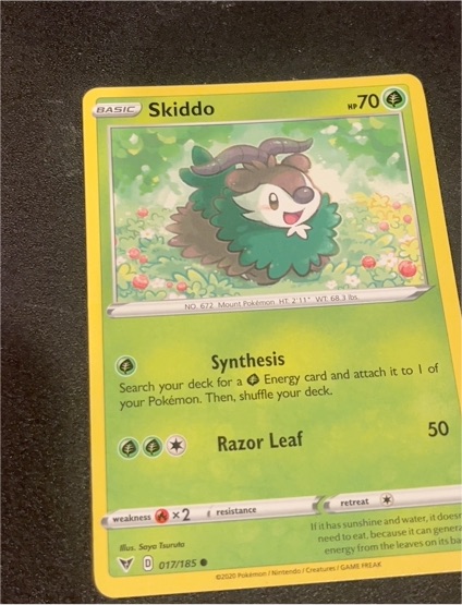 2020 Pokémon Vivid Voltage #017 Skiddo — front