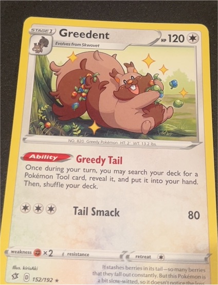 2020 Pokémon SWSH02: Rebel Clash #152 Greedent — front