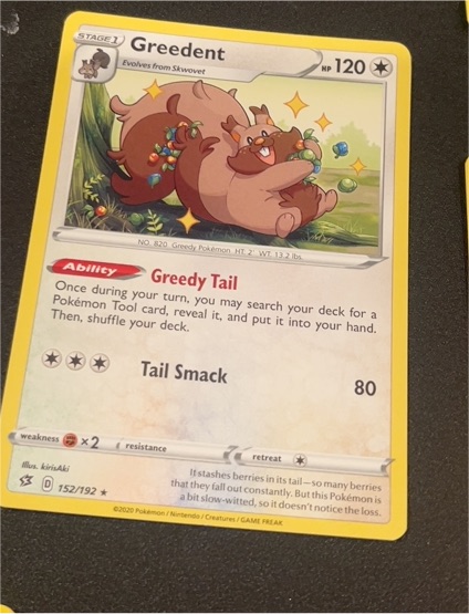 2020 Pokemon Rebel Clash #152 Greedent — front