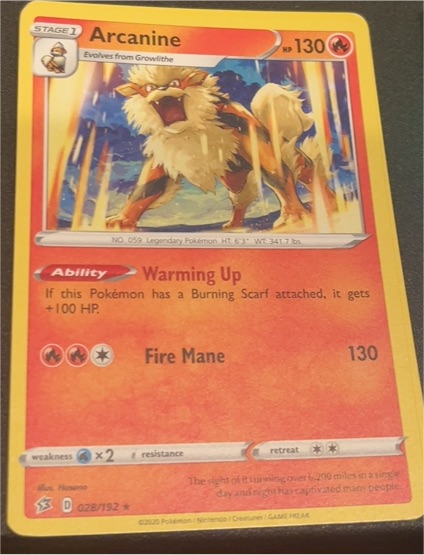 2020 Pokémon SWSH02: Rebel Clash #028 Arcanine — front