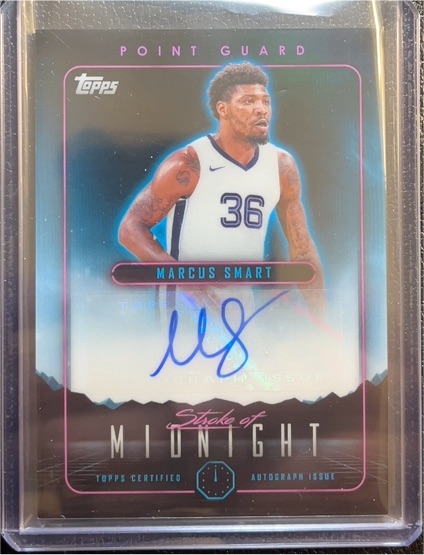 2023-24 Topps Midnight Stroke of Midnight Autograph #SMA-MS Marcus Smart — front