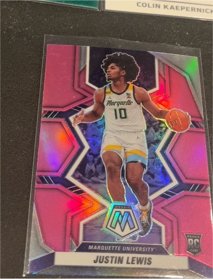 2020 Panini Mosaic Justin Lewis Pink Prizm — front