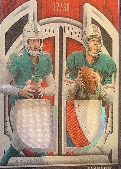 2023 Panini Certified Duo Patch Tua Tagovailoa & Dan Marino #Duo Patch — front