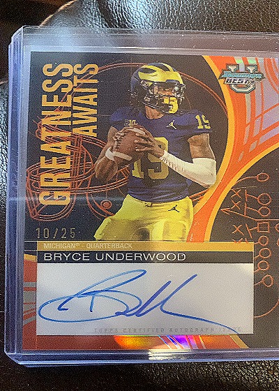 2025 Bowman University Best #GA-BU Bryce Underwood Greatness Awaits — front