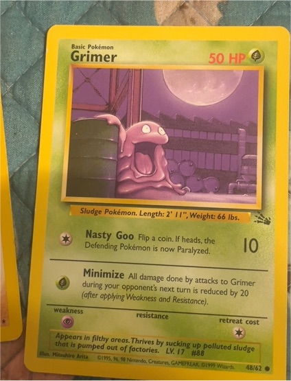1999 Pokémon Fossil #48 Grimer — front