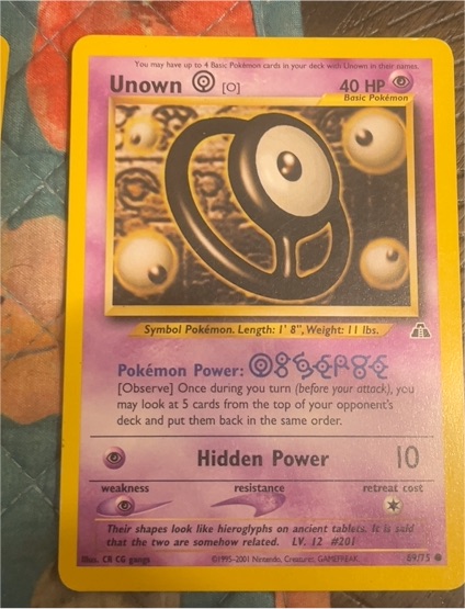 2000 Neo Discovery #69 Unown [O] — front