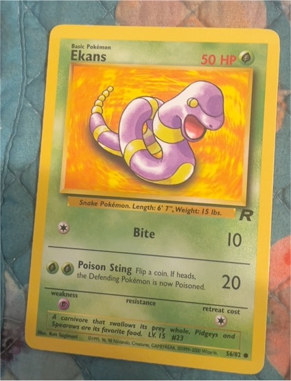 1999 Pokémon Team Rocket #56 Ekans — front