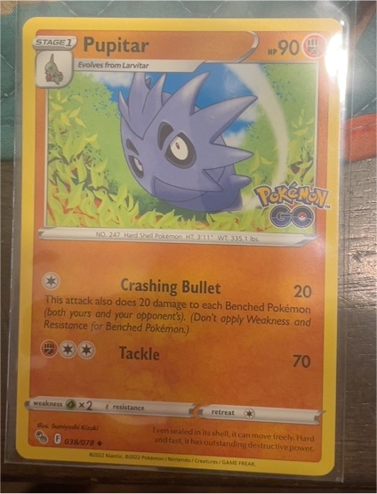 2022 Pokémon GO #038 Pupitar — front