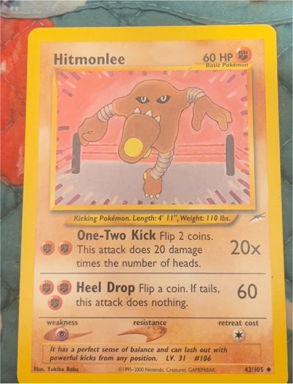 2002 Pokémon Neo Destiny #42 Hitmonlee — front