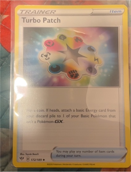 2020 Pokémon SWSH03: Darkness Ablaze #172 Turbo Patch — front